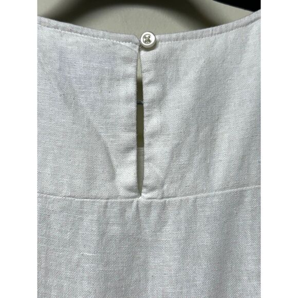 J. CREW FACTORY Linen Blend Tiered Ruffle Sleeve Mini Dress, White, Sz 2 - Picture 7 of 10